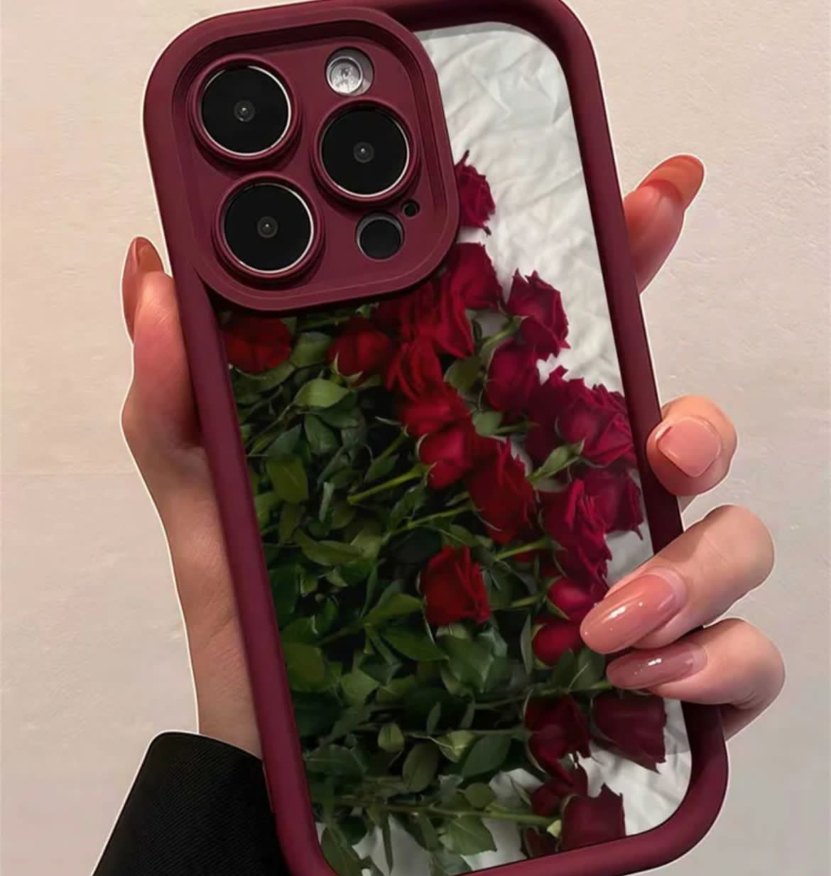 Red roses mirror case